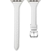 Quse Leather Cord Compatible with Apple Watch Serial SE/11/10/9/8/7/6/5/4/3, Slim Design for Women