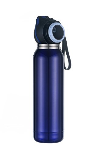 Kooyi Thermobecher aus Edelstahl 500 ml, Sports Isolierbecher Reisebecher mit eingebautem Stroh, 100% auslaufsicher (Blau) - 9