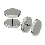 Material: acero inoxidable SoulCats 2 pcs Fakeplugs Fakeplug Pendientes Plug Falso de Acero Inoxidable Hombres 5 6 8 10 12 14, Tamaño: 8 mm, Color :. Plata