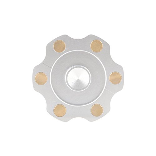 Sansee Round Titanium Alloy Hand Fidget Spinner High Speed EDC Focus Toy Gift (Silver)