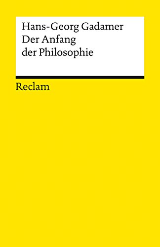 Preisvergleich Produktbild Der Anfang der Philosophie (Reclams Universal-Bibliothek)