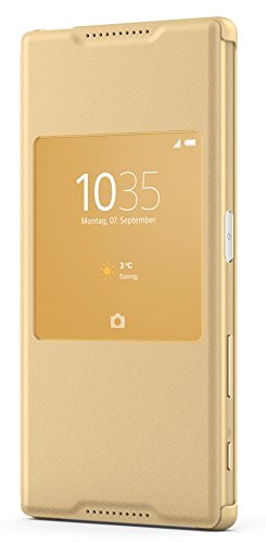 Sony SCR42 - Cubierta de dise  o con ventana para Xperia Z5  color dorado