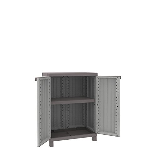 Terry 1002724 Schrank niedrig aus Kunststoff mit 2 Ablagen, grau/taupe - 3