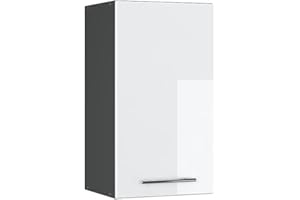 Vicco Armario Colgante Fame-Line, Blanco Alto Brillo/Antracita, 40 cm