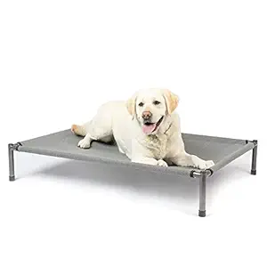 Hyper Pet Raised Rest Deluxe Elevated Dog Bed (Outdoor Dog Bed That is a Washable Dog Bed -Great Raised Dog Bed, Large Dog Bed- X-Large Dog Bed) 40x30x6.99-Holds 125 lbs-Gray