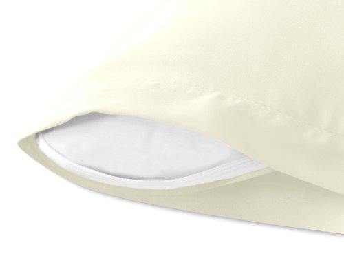 Doppelpack zum Sparpreis – Microfaser-Kissenhüllen – Wohndekoration in schlichtem Design – 8 modernen Uni-Farben und 3 Größen, 40 x 40 cm, creme - 6