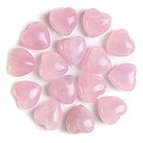 Jsdde Natural Rose Quartz Heart Gemstone Mini Healing Crystal Love Stone For Home Decoration (15pcs)