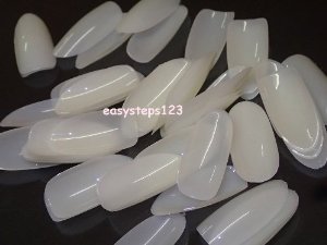 500 oval Natural Full cover False Nail tips art rounded + Allasiangoods ® packing
