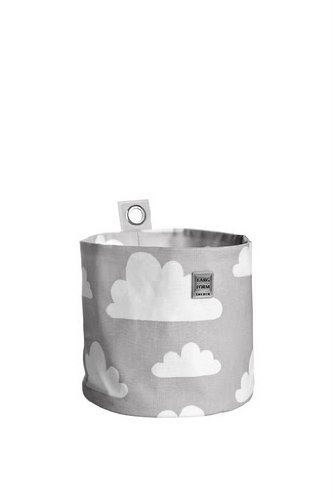 Farg Form Round Storage with Cloud Print (Large, Grey)