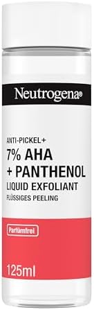 Neutrogena Peeling liquido anti-brufolo + liquido esfoliante con 7% AHA + pantenolo (125 ml) rimuove delicatamente le cellule morte della pelle e il sebo in eccesso
