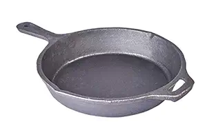 Butyfulme Wellness Handmade Cast Iron Skillet with Long Handle 10 Inch, 1000 ml, Greyish Black