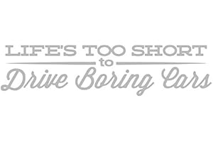 DESCONOCIDO Unbekannter Vinyl-Aufkleber von Life'S Too Short to Drive Boring Cars, 20 x 5 cm 20x5cm Hellgrau