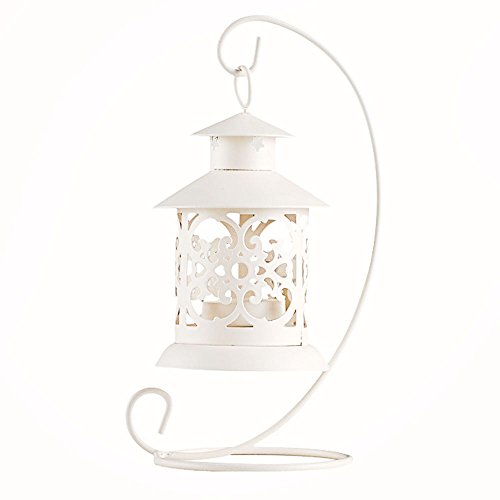 Vejaoo Metall Kerzenhalter Moderne Laterne Vintage Tee Licht Aushöhlen Armleuchter Home Decor (Weiß) - 2