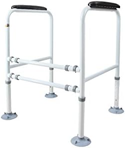 ZHDC® Toilet frame, Carbon steel White paint Free installation Booster frame Guardrail Bathroom Toilet Regular Sucker plate Base fixed Durable, rust-proof ( Color : Sucker )
