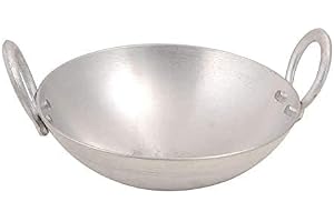 SHIFA CRAFT Aluminium kadhai Premium Range of Aluminum Kadhai Deep kadhai Non Induction Kadai Non Stick Kadai Cooking for sabji, halawa, Anything (1 Litre)