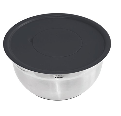 STONELINE 18211 Multifunktionsschüssel mit 3 Reiben zum Hobeln, Schneiden und Raspeln, inklusive Deckel, edelstahl optik / schwarz, 26.4 x 26.4 x 14.9 cm - 5