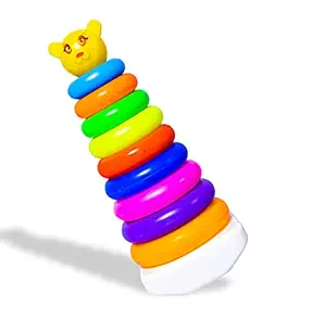 Nizomi Educational Multi Stacking Coloring Teddy Ring Baby Toy for Toddler Boys and Girls Educational Play Set Learning Toy Puzzle for Kids