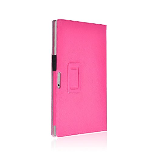 Microsoft Surface Pro 4 Cover Tasche mit praktischer Stand Funktion Case aus robustem Kunstleder und zusätzlicher Displayschutz Folie kombiniert Schutz und Design für Ihr Microsoft Surface Pro 4 Hülle Case in Pink von UC Express® - 7