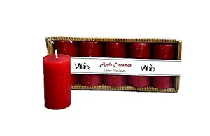 Winsome Decorative Apple Cinnamon Aromatic Paraffin Wax Pillar Candle | Burning Time 10 -12 hours each | Gift Pack of 5 | for Home Decoration