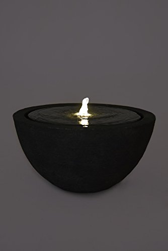 Brunnenschale Zimmerbrunnen Brunnen Gartenbrunnen Zierbrunnen Springbrunnen rund Fiberglas „Vaso“ Ø40 cm, Anthrazit - 3