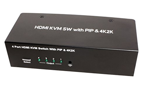 Value 14993337 HDMI 4K2K USB 2.0 KVM-Audio-Switch mit USB-Hub, 1 User 4 PCs schwarz - 3