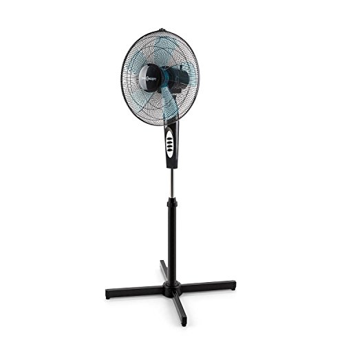 oneConcept • Black Blizzard 2G RC • Ventilator • Standventilator • mit Fernbedienung • leise • 5 blaue Rotorblätter • 40,6 cm Durchmesser • Timer • Oszillations-Schwenkfunktion • Ventilatorkopf neigbar • 3 Geschwindigkeitsstufen • 50 Watt • schwarz - 5
