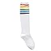 Produktbild FOANA Oberschenkel Hohe Socken über Knie Regenbogenstreifen Mädchen Fußball Sport Socken