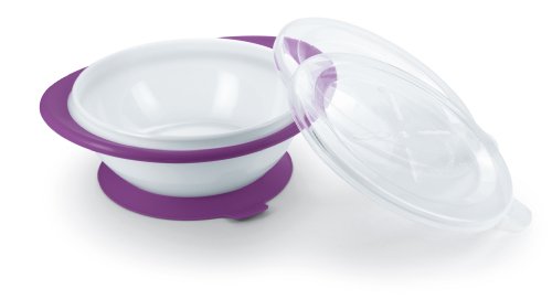 NUK Easy Learning Esslernschale für Kinder ab 6 Monaten mit Saugnapf, zwei Deckel, BPA frei
