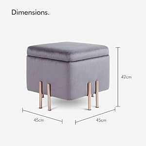 Beautify quadratischer Aufbewahrungshocker mit roségoldenen Beinen