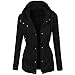 Produktbild Amphia Damen Übergangsjacke,Kapuzen Kunstleder Damen Jacke mit Reißverschluss Motorradjacke Bikerjacke Bomberjacke - Damen Winter Plain Color Short Revers Motorrad Leder Blusen