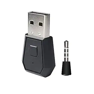 KKmoon-1 BT Adapter Receiver Wireless Headset Headphone Adapter Dongle USB Adapter USB Dongle for PS4 Black