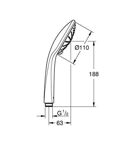 Grohe Euphoria 110 Massage Handbrause mit 3 Strahlarten, moon weiß 1 Stück, 27239LS0 - 2