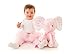 Personalised Embroidered Pink Hoolaroo Elephant baby PINK name on ears