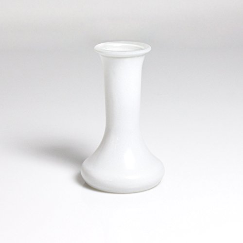 Set 6 x Stielblumenvase / Blumenvase KOBY, weiß, 13 cm, Ø 8 cm - Einzelblumenvase / Tischvase - INNA Glas