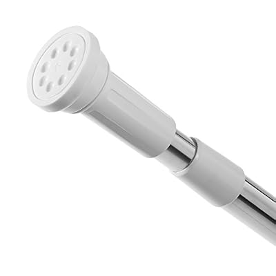 Tatkraft Oscar Barre Tension de Rideau de Douche Telescopique Acier Inoxydable Brossé 140-260cm D 25mm