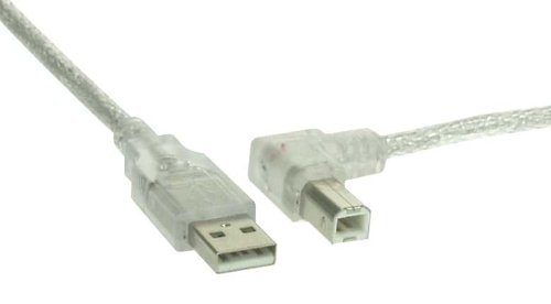 Intos USB 2.0 Kabel USB Anschlusskabel A / Stecker - B / Stecker 2.0 m transparent rechts abgewinkelt