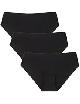 Damen Unterhose Panties von COLLEER, ultra Soft Bequem Nahtlos Alltags Hüftslip Panty Slips aus Baumwolle 3 Pack