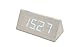 Produktbild ZRJNYL Multifunktions-LED-Holz-Wecker Mode Sprachsteuerung Click Clock Non-tickend Silent Bedside Wecker mit Alarm Snooze-Funktion, Datum Zeit Temperaturanzeige Dreieck zu Hause oder Büro verwenden (21 * 9,5 * 9,3 cm) Wecker ( Color : Blue , Material : White Wood )
