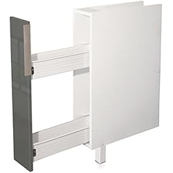 Berlioz Creations CE15BG Meuble Bas de Cuisine avec Range Epice Gris Haute Brillance 15 x 52 x 83 cm