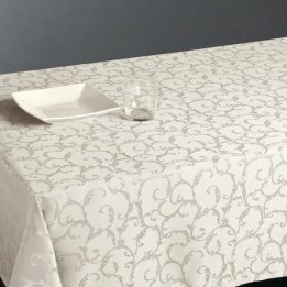 Atmosphera Nappe rectangulaire Jacquard Blanc - Anti-tâche
