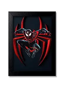 Blue Nexus Classic Spider Man Superhero Wall Art Paper Poster with Wall Frame Stickers Painting (Multicolour, Medium)