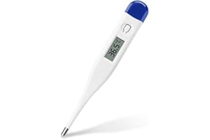 Thermomètre Médical 0.1c pour Adulte, Enfant, Nourrisson - DAFFODIL HPC300 - Mesure Buccale Axillaire Rectale Fièvre ovulation fiable - Écran LCD digital électronique avec boitier inclus - Bleu