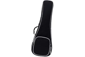 Surwin Borsa Ukulele Soprano Custodia Ukulele 21/23/26 Pollici con Imbottitura 10mm Cinghie Regolabile Maniglia per il Trasporto, Imbottitura Spessa e Custodia (21 Pollici,Nero)