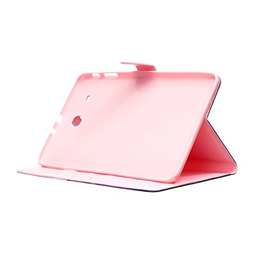 Galaxy Tab E 9.6-Inch SM-T560 Hülle, Deenor Cute Colorful Design Flip Tasche PU Leder Abdeckung Stand Schutzhülle für Samsung Galaxy Tab E 9.6-Inch SM-T560 / T561 / T565. (Red Sea) - 5