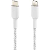 Belkin Braided USB-C to Lightning Cable (Fast Charging Cable for iPhone 14 | MFi Certified, 18W USB-C Power Delivery, Fast Ch