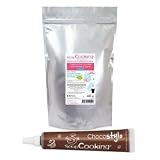 ScrapCooking Preparación azucarada algodón de azúcar 400 g azul + Tubo de chocolate para decorar