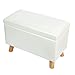 Produktbild Eshow Sitzhocker Fußhocker Stauraum 30L Belastbar Deckel Max. 300 kg Wohnzimmer Polster inkl. 4 Holzfüße Sitztruhe 56 x 28 x 39 cm