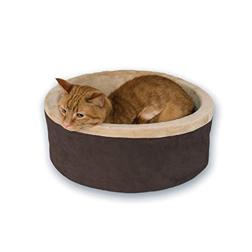 K&H Pet | Cuccia Termo-riscaldata per Cani e Gatti Thermo Heated Bed | Moka | Large