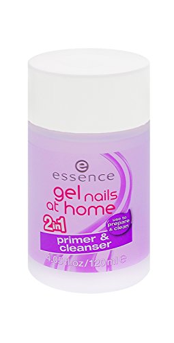 essence Gel Nails At Home Primer & Cleanser 1 x 120ml/ für den Gel-Nagel-Look/ Reiniger & Grundierung/ entfernt Gel-Rückstände/ Nagelreiniger