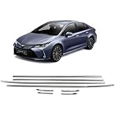 EBAL OTO AKSESUAR Krom Cam &Ccedil;ıtası 8 Par&ccedil;a P.&Ccedil;elik 2019 &Uuml;zeri P.&Ccedil;elik Toyota Corolla ile uyumlu